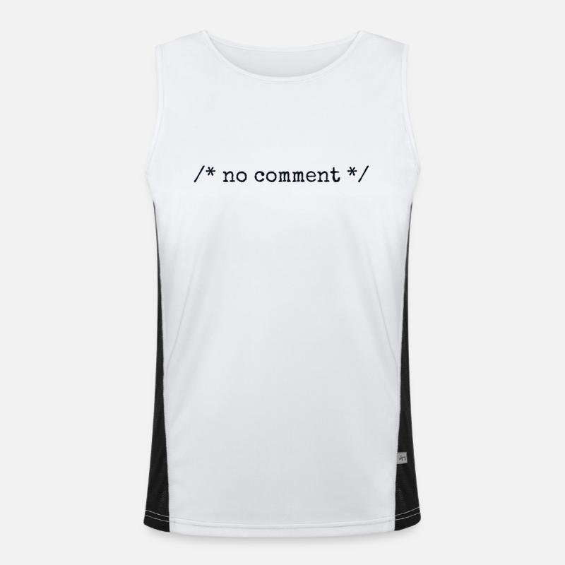 No Comment Developer Softwareentwickler Coder Funktionelles Kontrast-Tank Top für Männer 