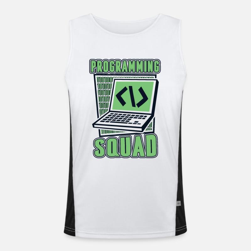 Programming Squad Software Developer Developer - Men's Functional Contrast Tank Top  - white/black