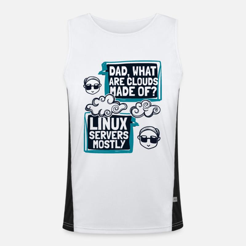Dad What Are Clouds Made Of Developer Coder Funktionelles Kontrast-Tank Top für Männer 