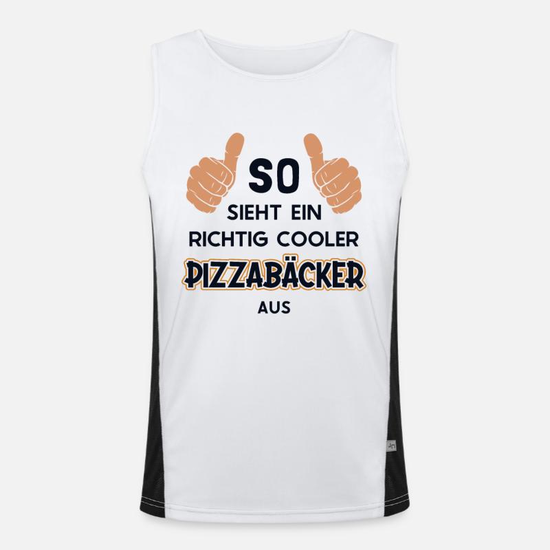 So sieht ein cooler Pizzabäcker aus Pizza Funktionelles Kontrast-Tank Top für Männer 