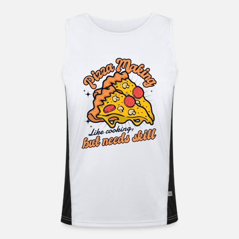 Like Cooking But Needs Skill Pizza Pizzablech Funktionelles Kontrast-Tank Top für Männer 