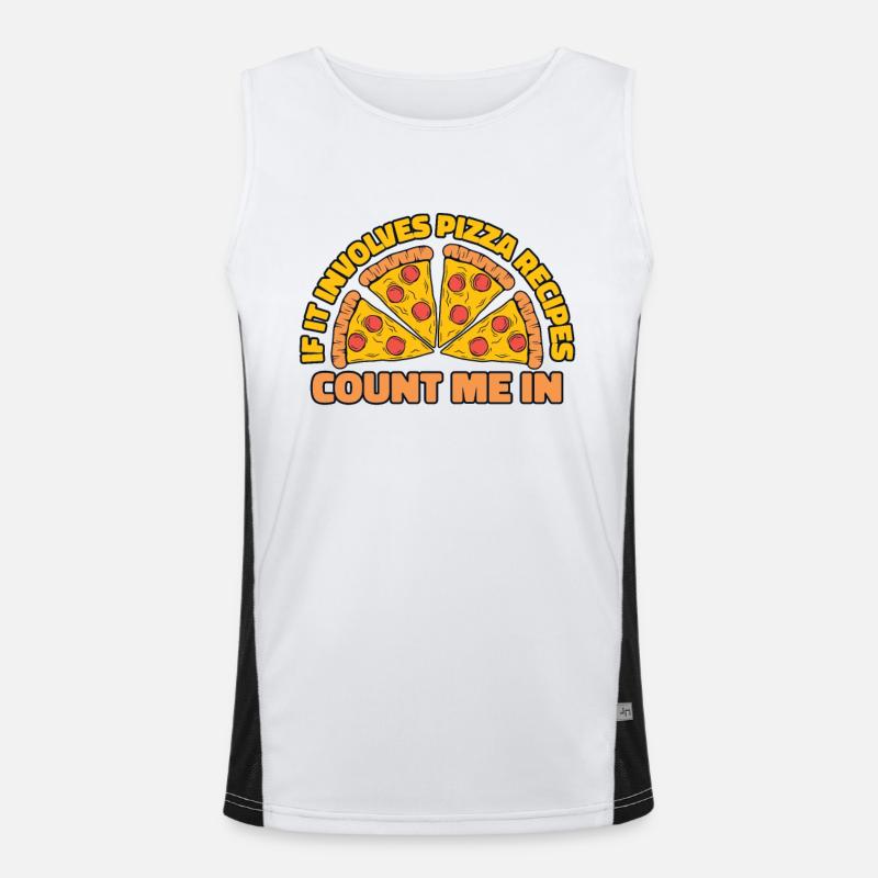 S’il invoque des recettes de pizza, comptez-moi dans la pizza Débardeur respirant contrasté Homme 