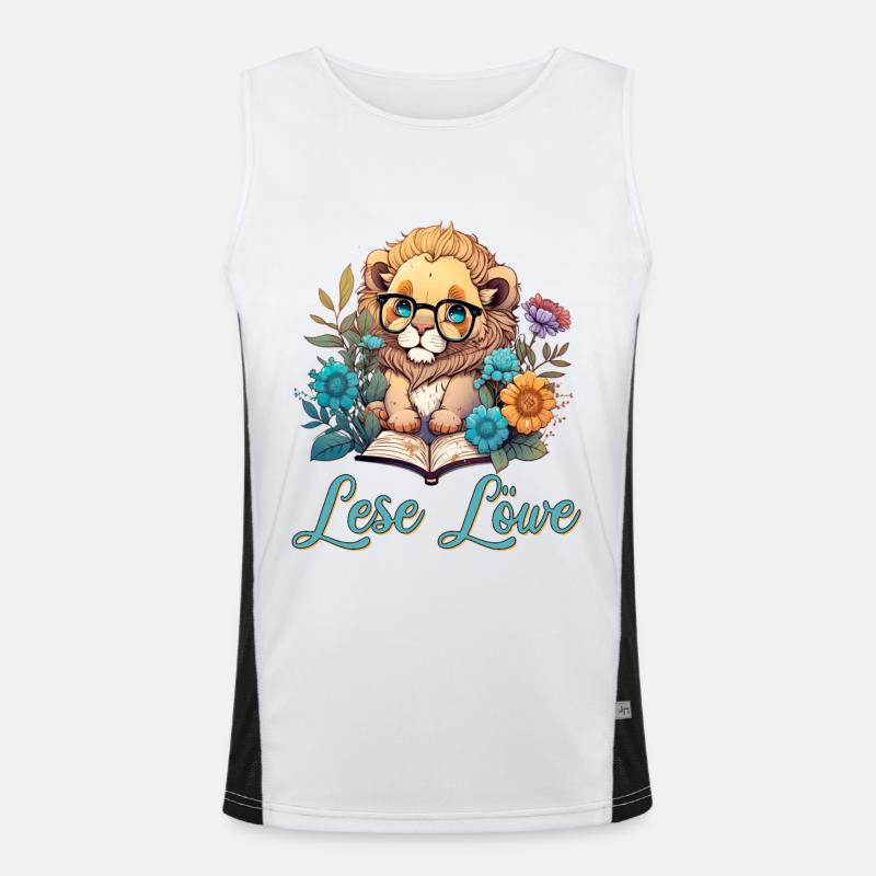 Lese Löwe Funktionelles Kontrast-Tank Top für Männer 