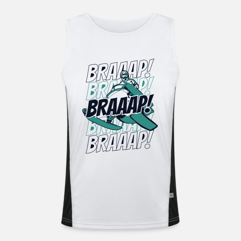 Braaap Braaap Snowmobile Snowmobile Driver Men's Functional Contrast Tank Top 
