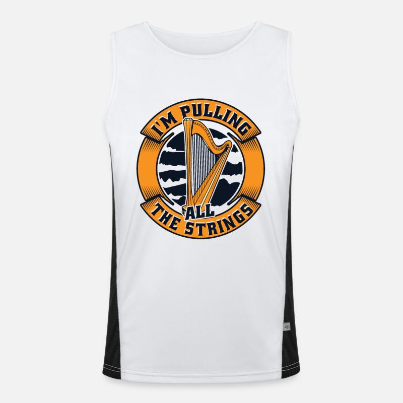 I'm Pulling All The Strings Harfe Konzertharfe Funktionelles Kontrast-Tank Top für Männer 