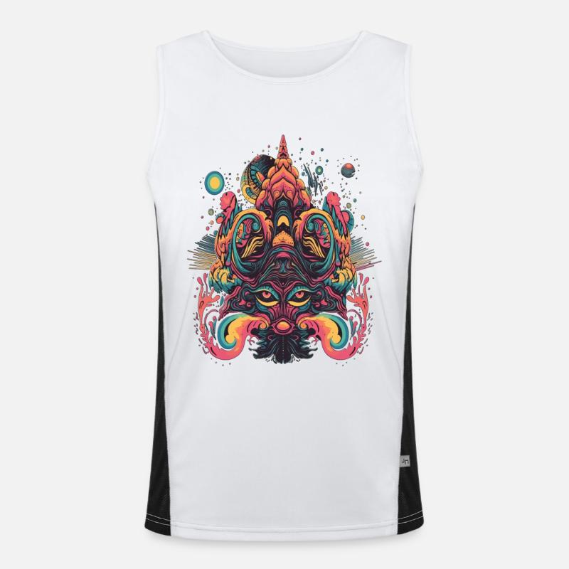 Psychedelic Trip Design Mouse Wonderful Abstract Men's Functional Contrast Tank Top 