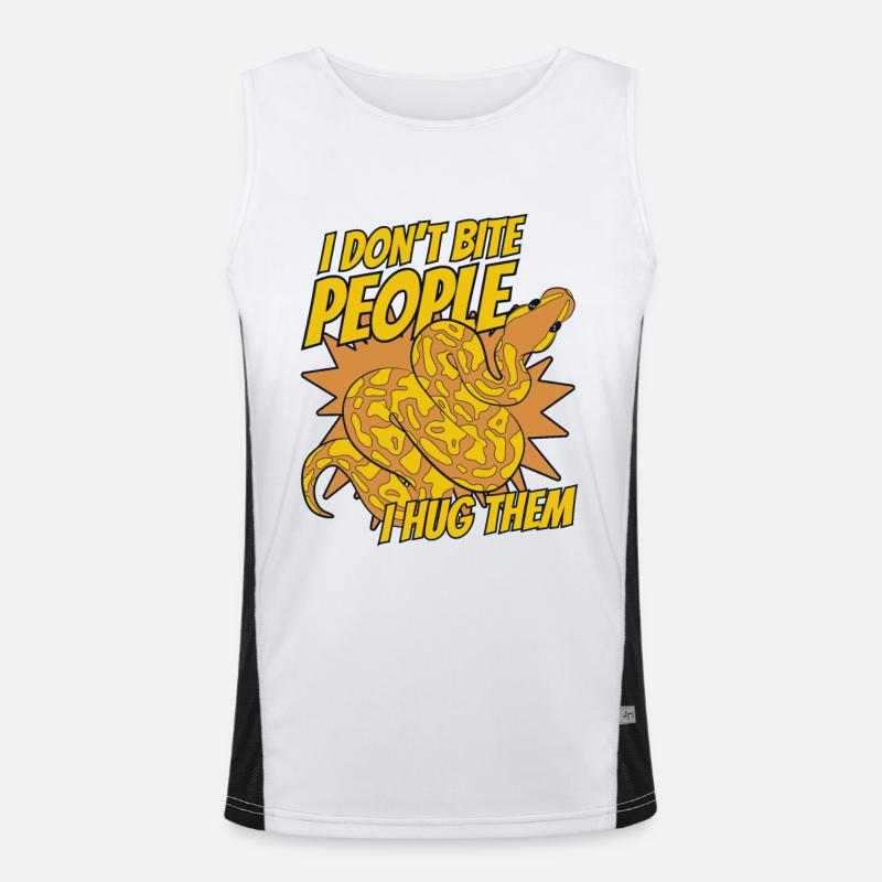 I Don't Bite People I Hug Them Python Banana Ball Funktionelles Kontrast-Tank Top für Männer 