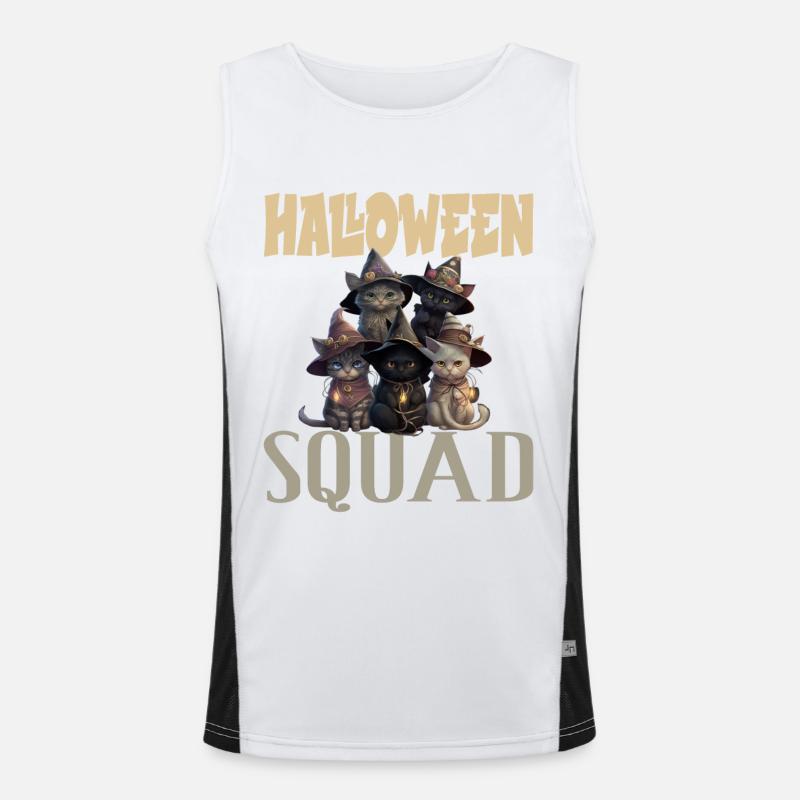 Halloween Squad Katzen Hexen Funktionelles Kontrast-Tank Top für Männer 