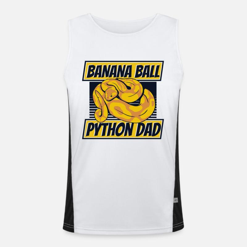 Banana Ball Python Dad Python Snake Banana Men's Functional Contrast Tank Top 