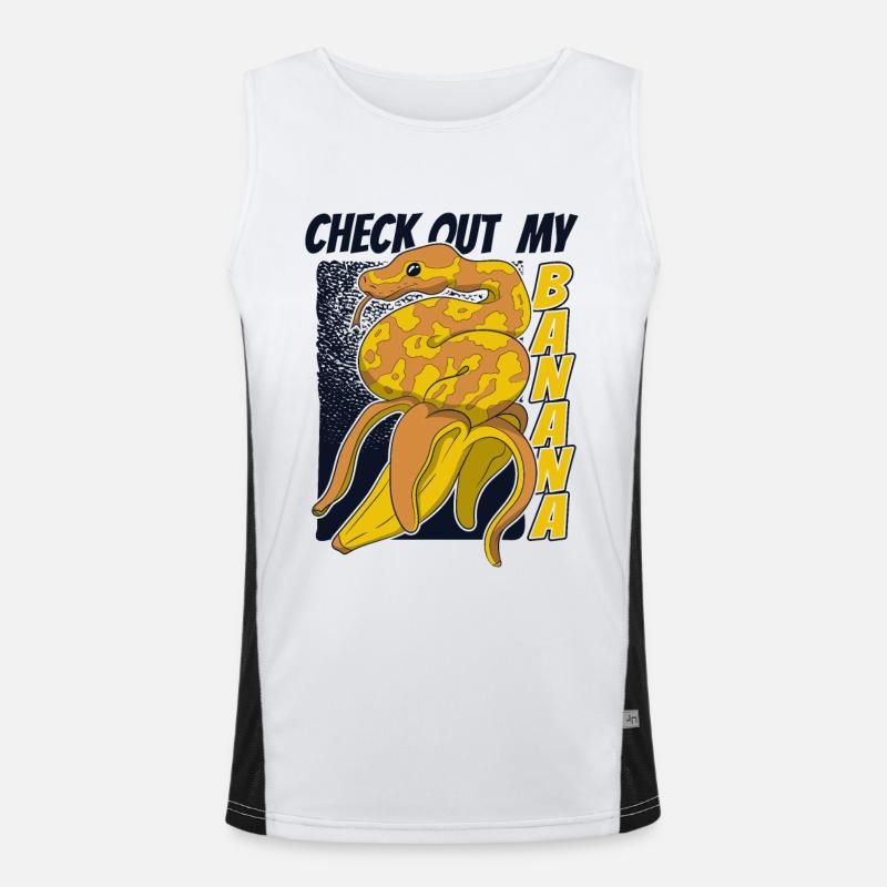 Check Out My Banana Python Schlange Banana Ball Funktionelles Kontrast-Tank Top für Männer 