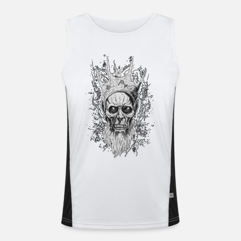 Gothic Line King Throne Horror Skull Horror Dark Funktionelles Kontrast-Tank Top für Männer 