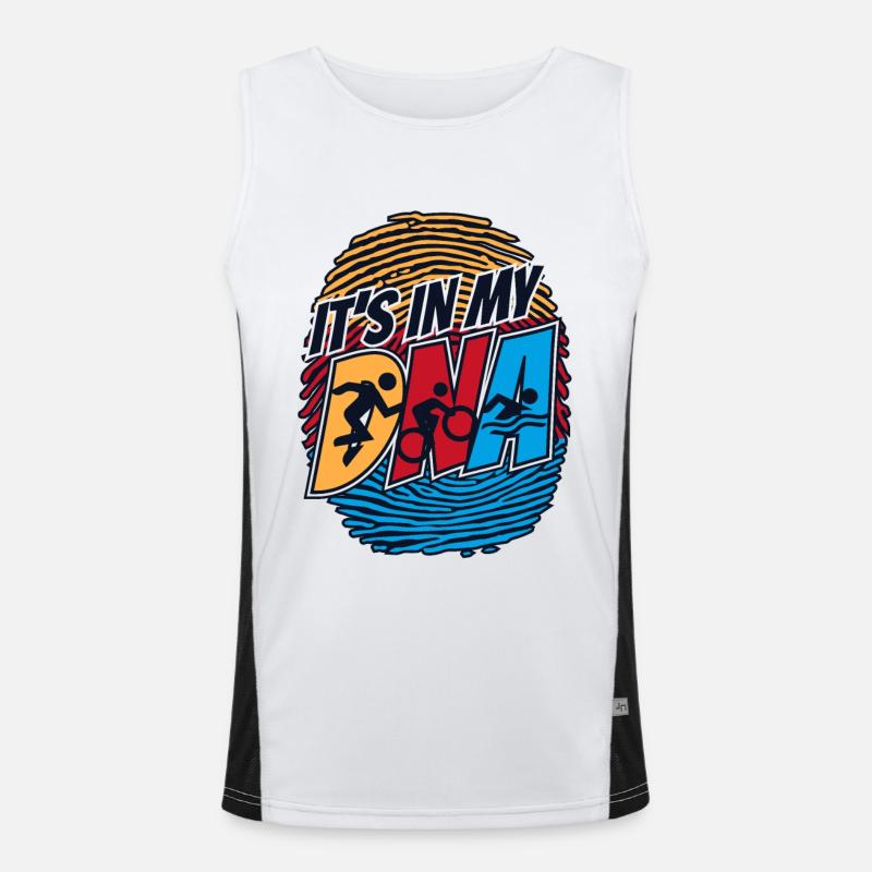 It's In My DNA Training Triathlonrad Triathlet Funktionelles Kontrast-Tank Top für Männer 