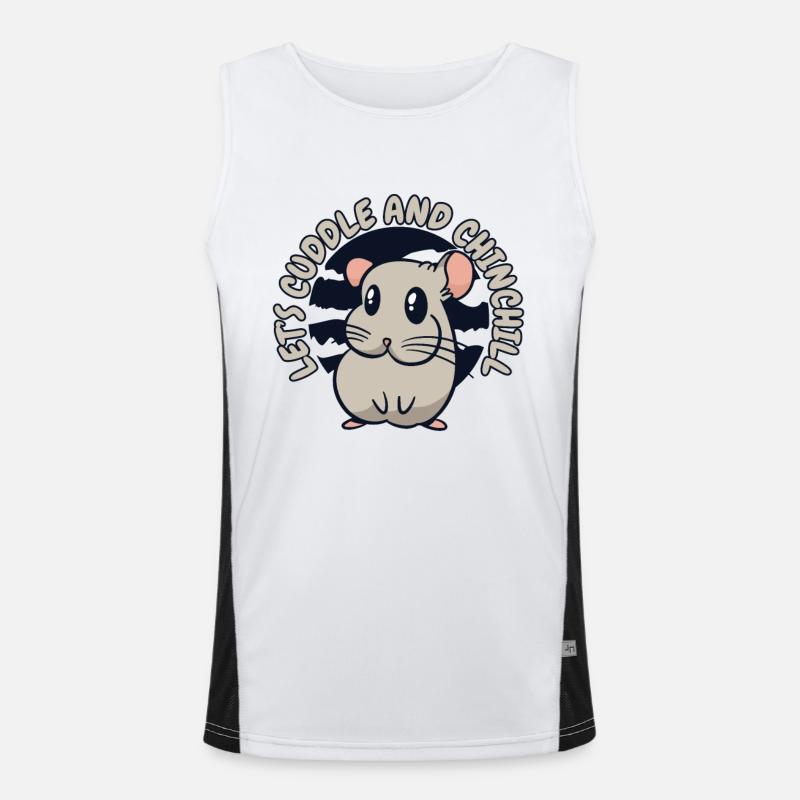 Let's Cuddle And Chinchill Langschwanz Langhaar Funktionelles Kontrast-Tank Top für Männer 