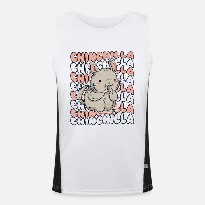 Chinchilla Longhair Shorttail Longtail Débardeur respirant contrasté Homme 