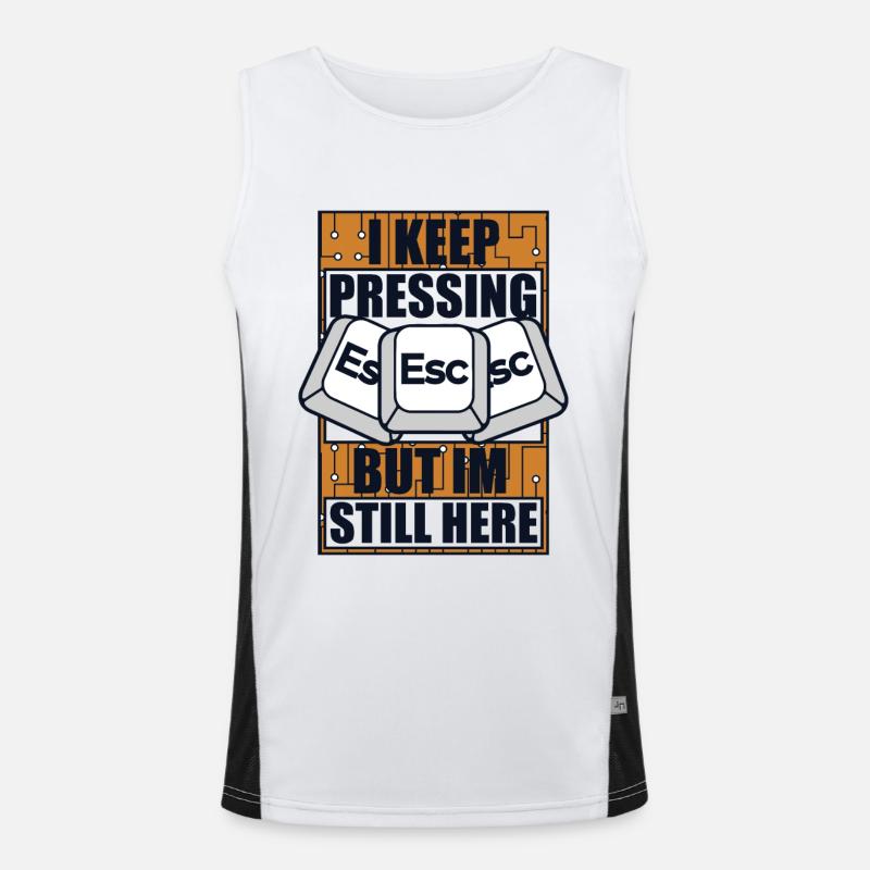 I Keep Pressing Esc Informatiker Admin Men's Functional Contrast Tank Top 