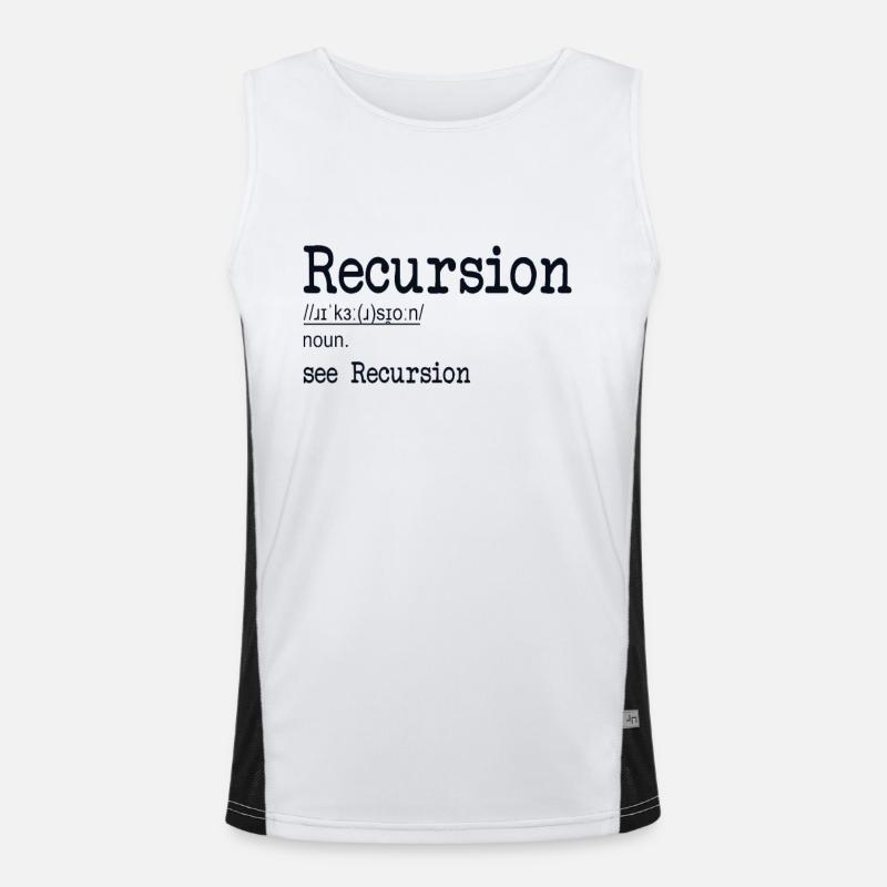 Recursion Definition Developer Coder Programmer Men's Functional Contrast Tank Top 