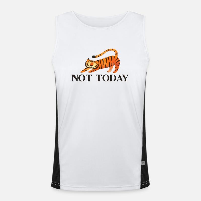 Not Today Big Cat King Tiger Wildcat Men's Functional Contrast Tank Top 