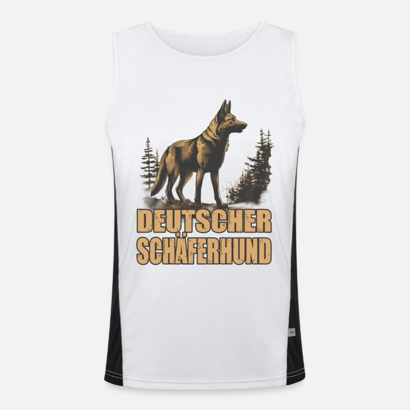 Deutscher Schäferhund Hund Hunderasse Funktionelles Kontrast-Tank Top für Männer 