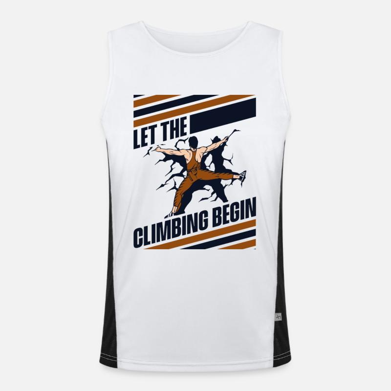 Let The Climbing Begin Bouldern Speedklettern Funktionelles Kontrast-Tank Top für Männer 