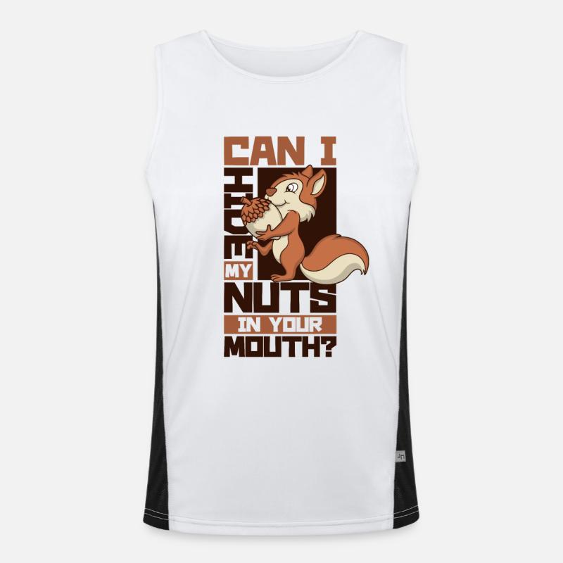 Hide My Nuts In Your Mouth Squirrel Eichhörnchen Men's Functional Contrast Tank Top 