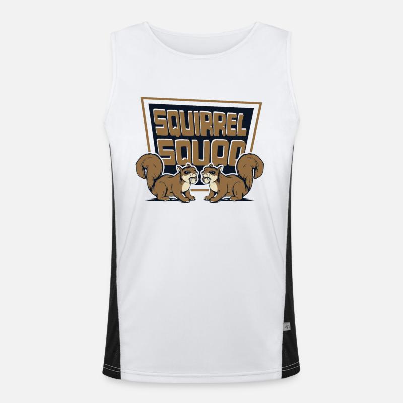 Squirrel Squad Squirrel Fuchshörnchen Eichhörnchen - Men's Functional Contrast Tank Top  - white/black