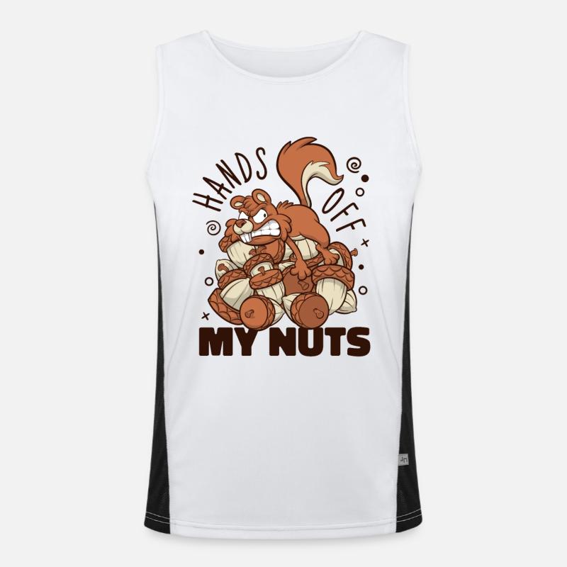 Hands Off My Nuts Grauhörnchen Squirrel Funktionelles Kontrast-Tank Top für Männer 