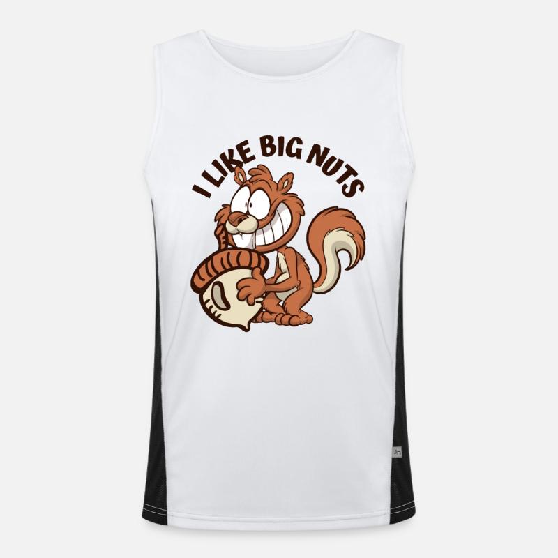 I Like Big Nuts Grauhörnchen Squirrel Eichhörnchen Funktionelles Kontrast-Tank Top für Männer 