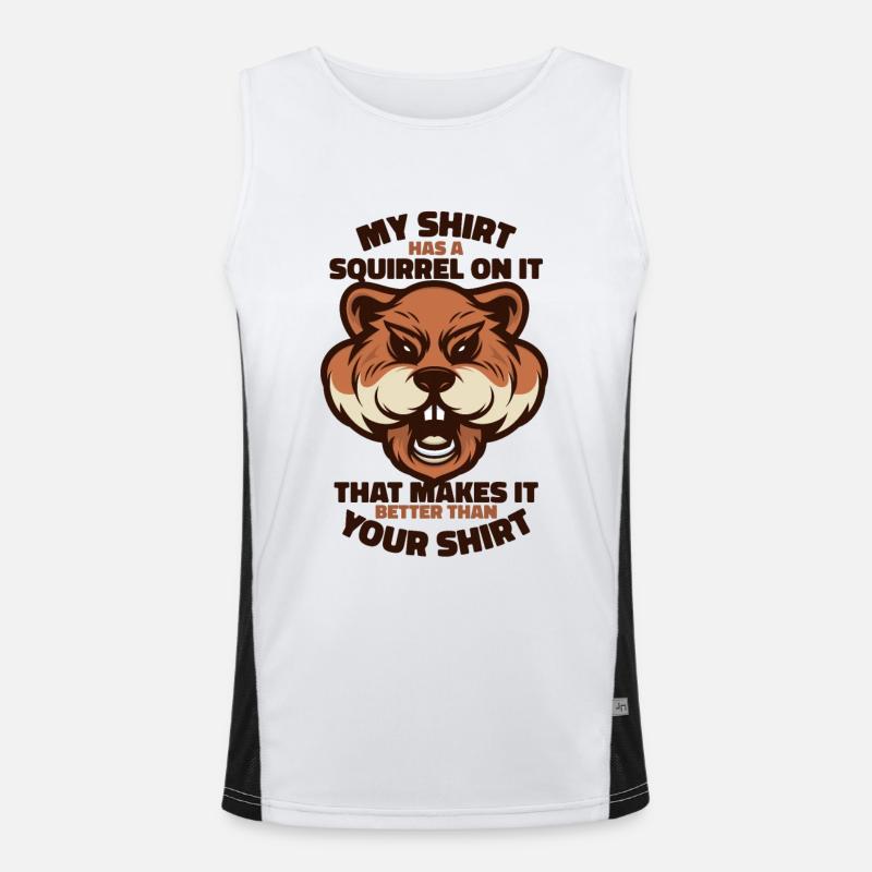 Better Than Your Apparel Grauhörnchen Squirrel Funktionelles Kontrast-Tank Top für Männer 