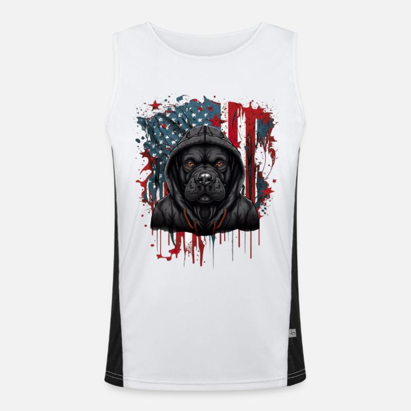 Cane Corso USA Amerika Funktionelles Kontrast-Tank Top für Männer 