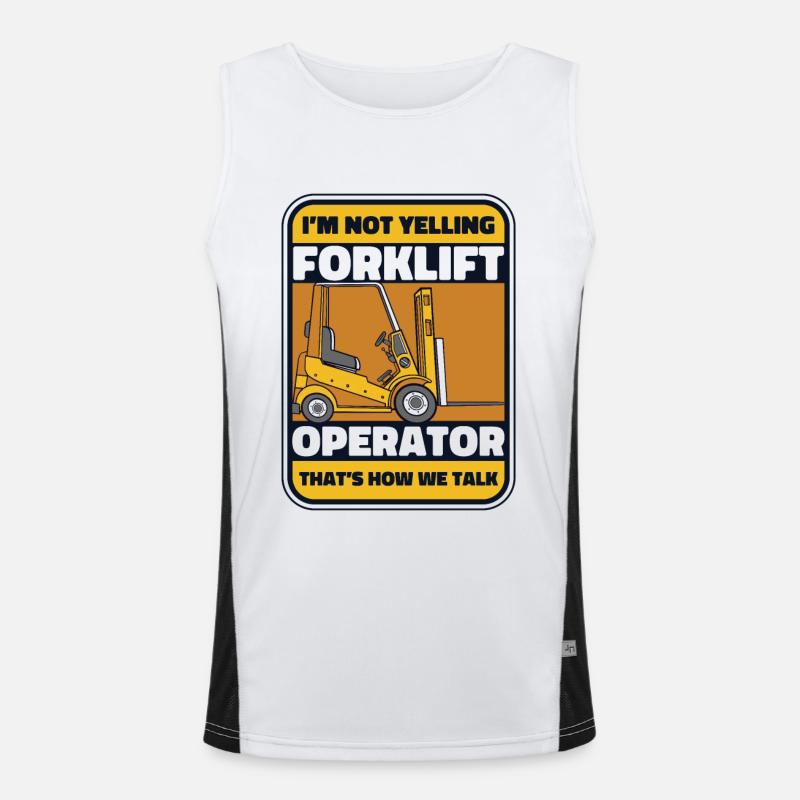 I'm Not Yelling That's How We Talk Gabelstapler Funktionelles Kontrast-Tank Top für Männer 