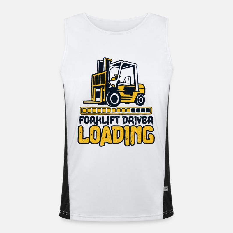 Forklift Driver Loading Gabelstaplerfahrer - Men's Functional Contrast Tank Top  - white/black