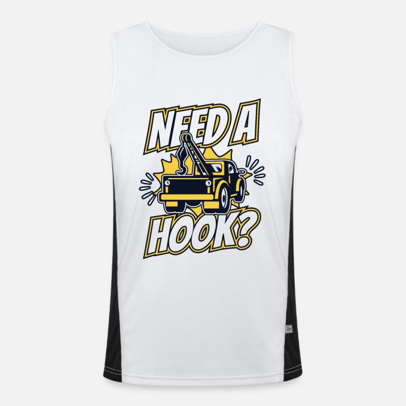Need A Hook Abschleppfahrzeug Abschlepper Funktionelles Kontrast-Tank Top für Männer 