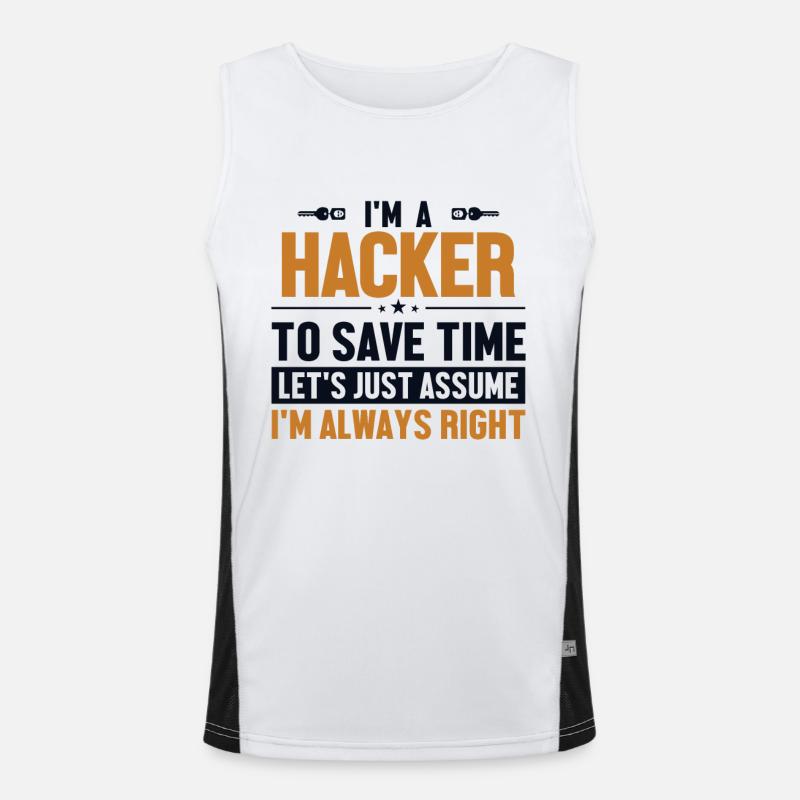 Hacker Let's Assume I'm Right Phishing Sniffer Men's Functional Contrast Tank Top 