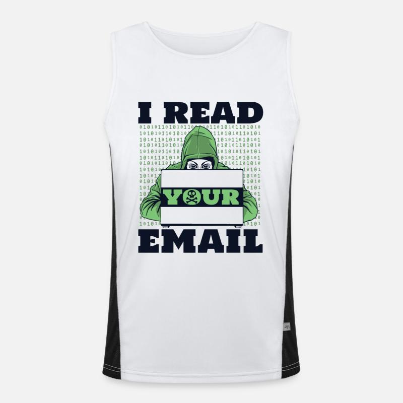 I Read Your E-Mail Sniffer Social Engineering Funktionelles Kontrast-Tank Top für Männer 