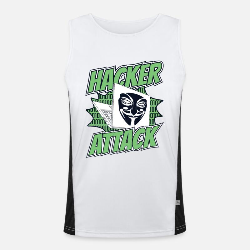 Hacker Attack Social Engineering Phishing Sniffer Men's Functional Contrast Tank Top 