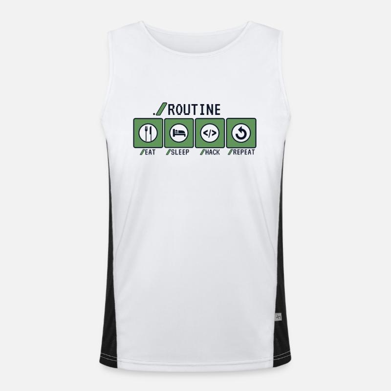 Routine Eat Sleep Hack Repeat Sniffer Phishing Men's Functional Contrast Tank Top 