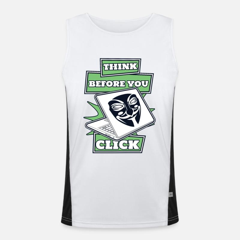 Think Before You Click Social Engineering Men's Functional Contrast Tank Top 