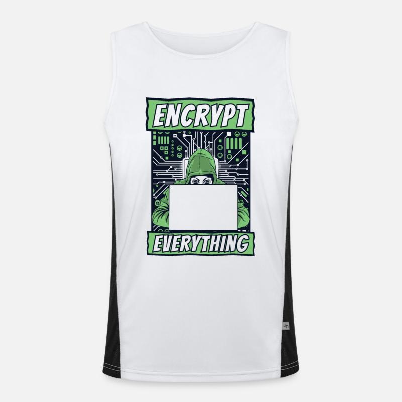 Encrypt Everything Phishing Sniffer Grey Hat Men's Functional Contrast Tank Top 