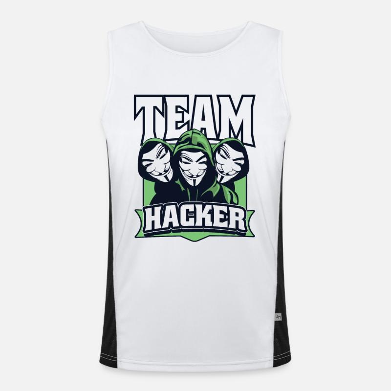 Team Hacker Social Engineering Phishing Sniffer Men's Functional Contrast Tank Top 