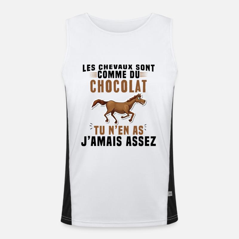 Les chevaux sont comme du chocolat Débardeur respirant contrasté Homme 