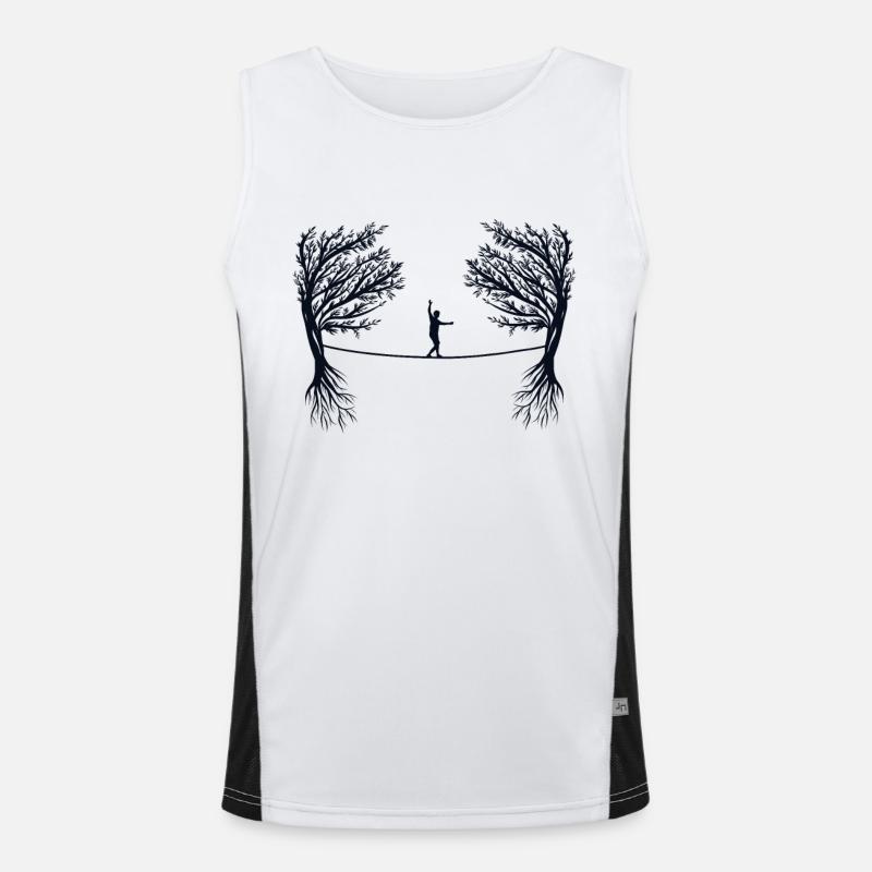 Balancing Indoor Slackers Slackerliner Slackline Men's Functional Contrast Tank Top 