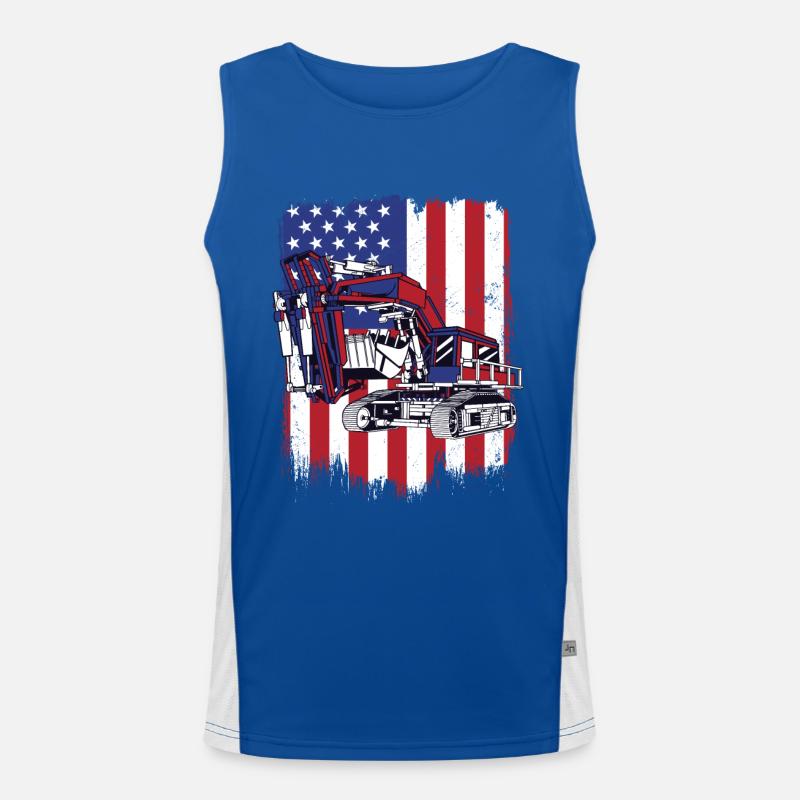 Excavator Seilbagger Raupenbagger Baggerführer Funktionelles Kontrast-Tank Top für Männer 