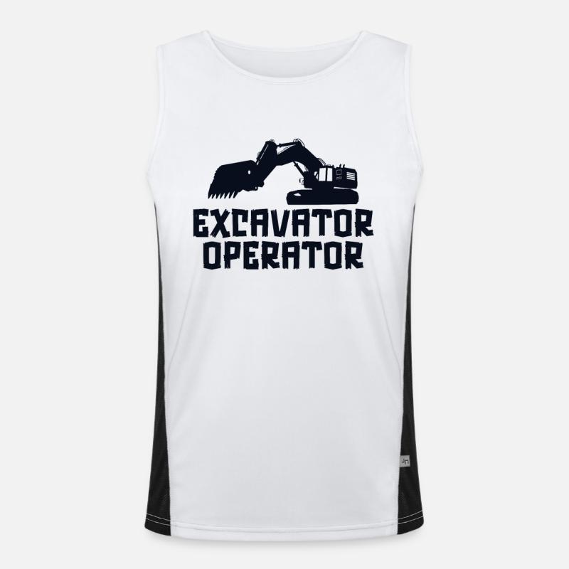 Excavator Operator Excavator duty cycle crawler crane Men's Functional Contrast Tank Top 