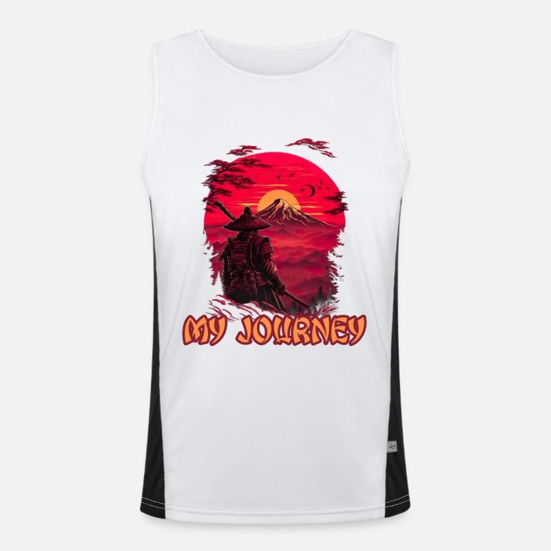 My Journey Samurai Japan Kultur Funktionelles Kontrast-Tank Top für Männer 