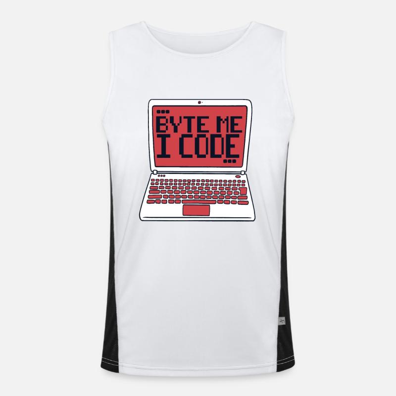 Byte Me I Code Developer Softwareentwickler Funktionelles Kontrast-Tank Top für Männer 