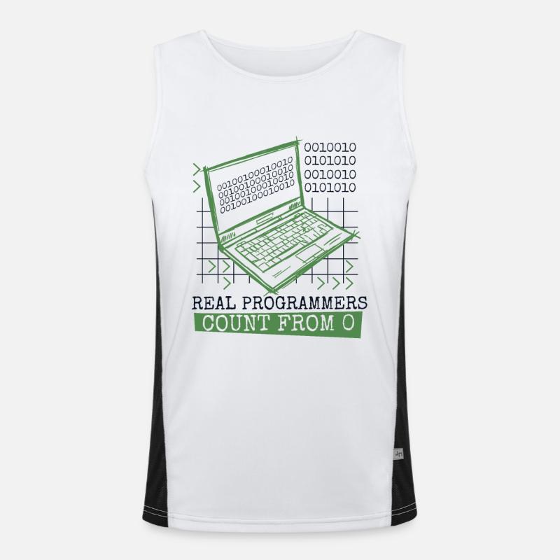 Les vrais programmeurs comptent à partir de 0 codeur développeur Débardeur respirant contrasté Homme 