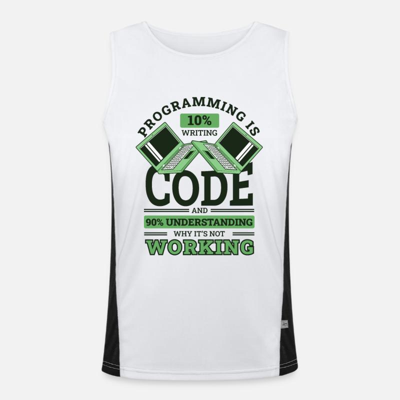 Programmation 10 % Écriture 90 % Ne fonctionne pas Codeur Débardeur respirant contrasté Homme 