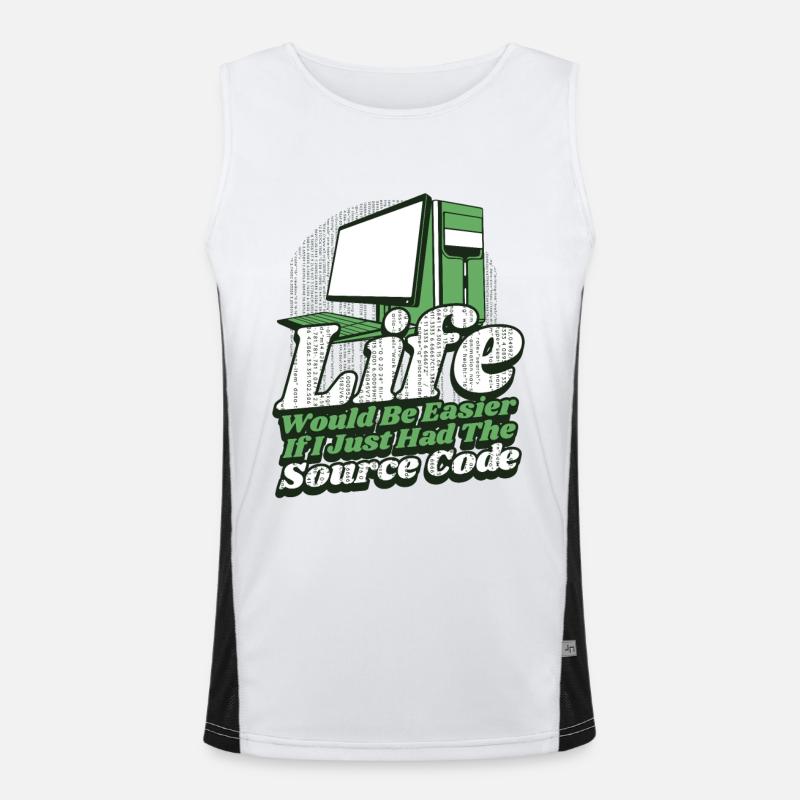 Life Would Be Easier Developer Coder Programmierer Funktionelles Kontrast-Tank Top für Männer 