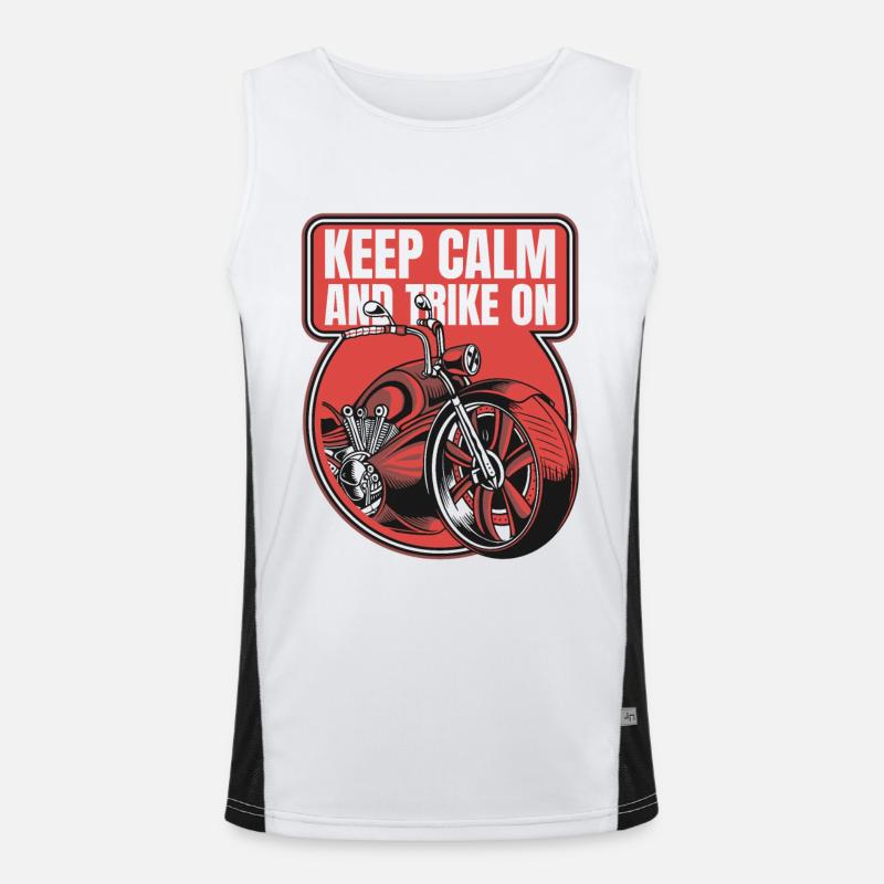 Keep Calm And Trike On Tricycle Motorcycle Men's Functional Contrast Tank Top 