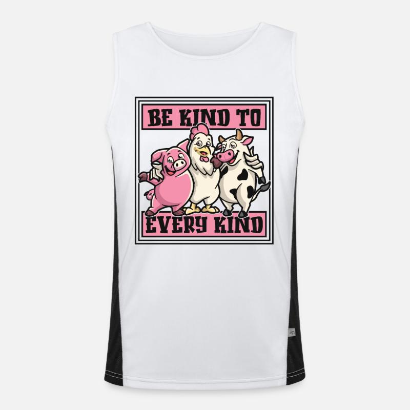 Be Kind To Every Kind Vegan Vegans Plant-Based Men's Functional Contrast Tank Top 